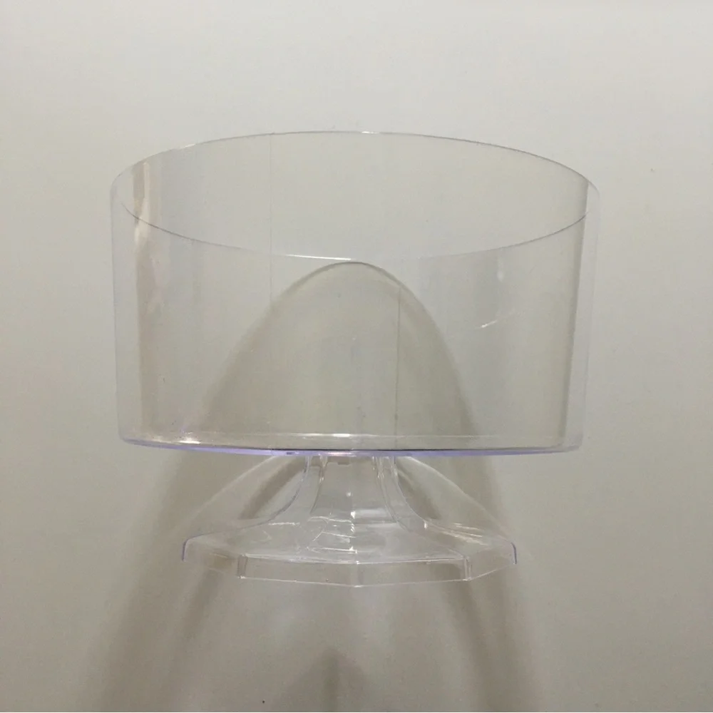 Clear Acrylic Round Pedestal Decorative Storage Candy Dish with Decagon Base